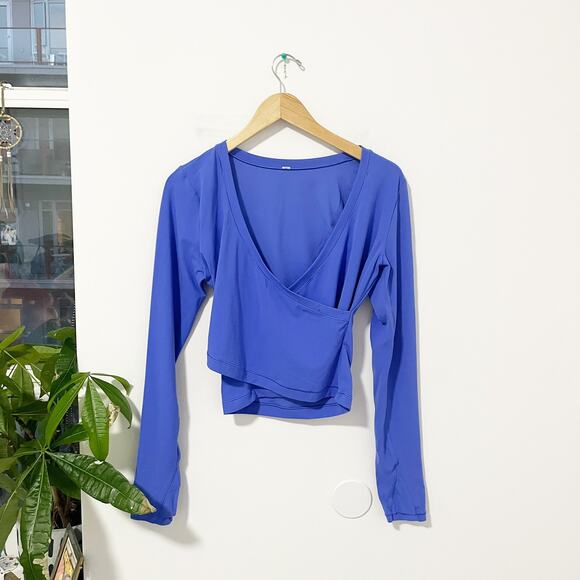 Lululemon Purple Long Sleeve Wrap Top Size 4 - Picture 1 of 3